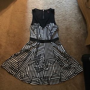 Black and white stripped dress